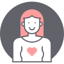 avatar, fashion, female, girl, heart, love, woman svg vector icon