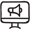 advertisement, advertising, announcement, megaphone, online, onlineadvert, promote svg vector icon