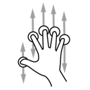 finger, five, gestureworks, scroll icon