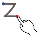 gestureworks, letter, stroke, uppercase, z icon