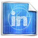 blue print, linkedin icon