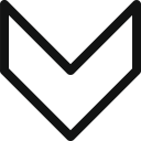 arrow, direction, down, retro, stroke arrow svg vector icon