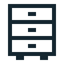 container, cupboard, drawers, fourniture, office svg vector icon