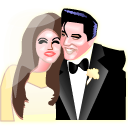 elvis,and,priscilla,presley icon