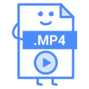 file, mp4, video svg vector icon
