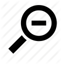 glass, magnifier, magnifying, magnifyingglass, minus, zoom, zoom out icon