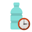 plastic,bottle,clock icon