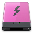 b, pink, thunderbolt icon
