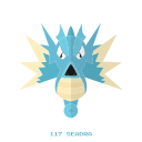 agua, kanto, pokemon, seadra, water svg vector icon
