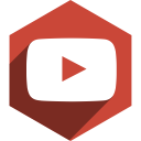 hexagon, media, shadow, social, youtube svg vector icon