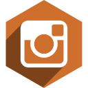 hexagon, instagram, media, shadow, social svg vector icon