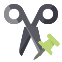 scissors,push,pin icon