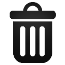 close, recyclebin icon