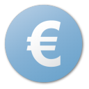 blue, currency, euro icon