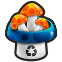 mushroom, trash icon