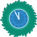 christmas, clock, wreath, xmas svg vector icon