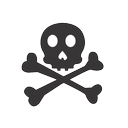 crossbones, skull, spooky icon