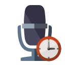 radio,microphone,clock icon