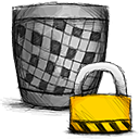 locked, trash icon