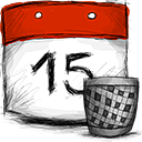 date, trash icon