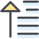 align, arrow, center alignment, general, office, text alignment, up svg vector icon
