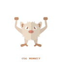 fight, kanto, mankey, normal, pokemon svg vector icon