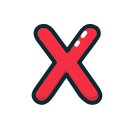 letter, lowercase, red, x svg vector icon