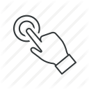 click, finger, hand, point, press, push, touch icon