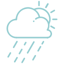 cloud, day, forecast, rain, raining, sun, sunshine svg vector icon