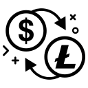 coin, crypto, cryptocurrency, currency, lite, money svg vector icon