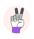 asexual, flag, hand, peace svg vector icon