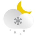 cloud, moon, night, precipitation, snow, snowing, weather svg vector icon