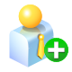 add, user icon