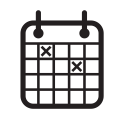 calendar, clipboard, date, x svg vector icon