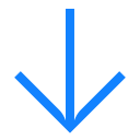 arrow, down, line, turn svg vector icon