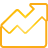 area, basic, chart, up, yellow icon