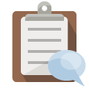 clipboard,speech,bubble icon
