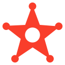 badge, military, police, star svg vector icon