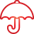 basic, red, umbrella icon