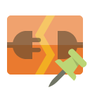 disconnect,push,pin icon