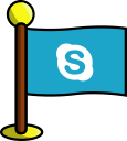 flag, media, networking, skype, social svg vector icon
