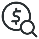 dollar, money, profit, search svg vector icon