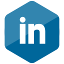 colored, hexagon, high quality, linkedin, media, social, social media svg vector icon