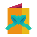bow, card, christmas, greeting, receive, ribbon, send svg vector icon