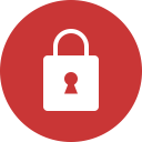 lock, red svg vector icon