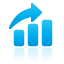 bar, blue, chart, up icon