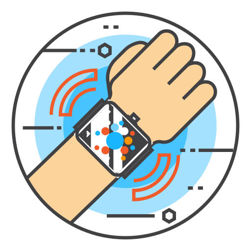 Smart Watch On Wrist svg vector icon