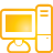 basic, computer, yellow icon