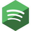 gloss, hexagon, media, social, spotify svg vector icon