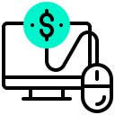 click, computer, currency, dollar, money, pay svg vector icon